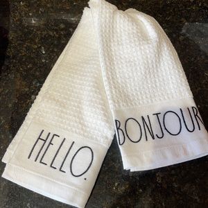 Rae Dunn - HELLO/BONJOUR - tea towels